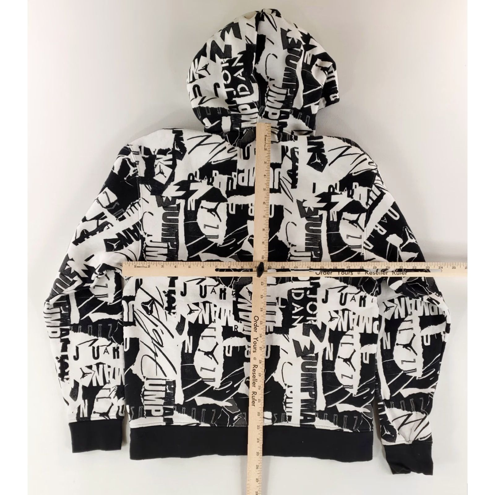 Nike Nike Hoodie Jumpman Essentials Sweatshirt AOP Black White Mens M Size US M / EU 48-50 / 2 - 7 Thumbnail