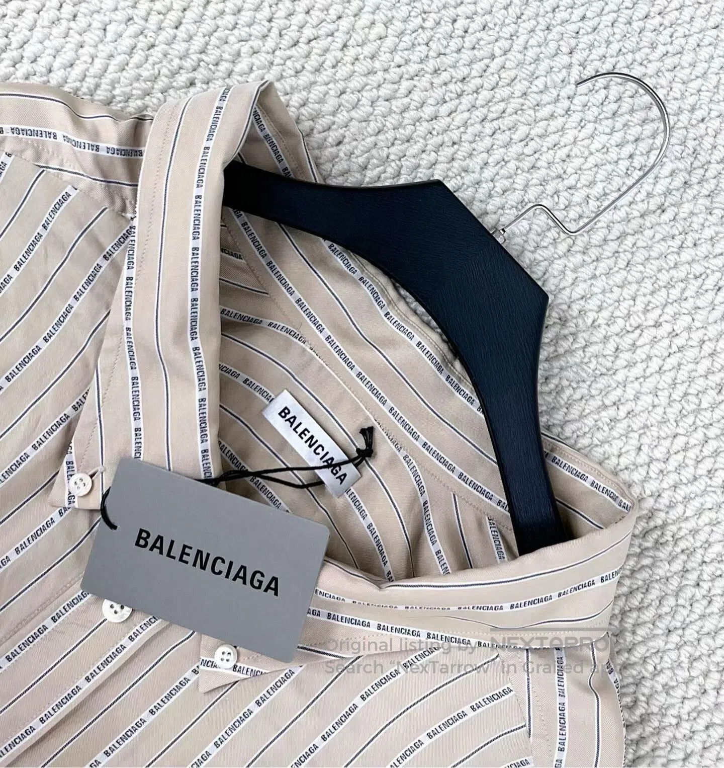 Balenciaga Balenciaga Silk Stripe Logo Shirt Jacket. Size US M / EU 48-50 / 2 - 3 Thumbnail