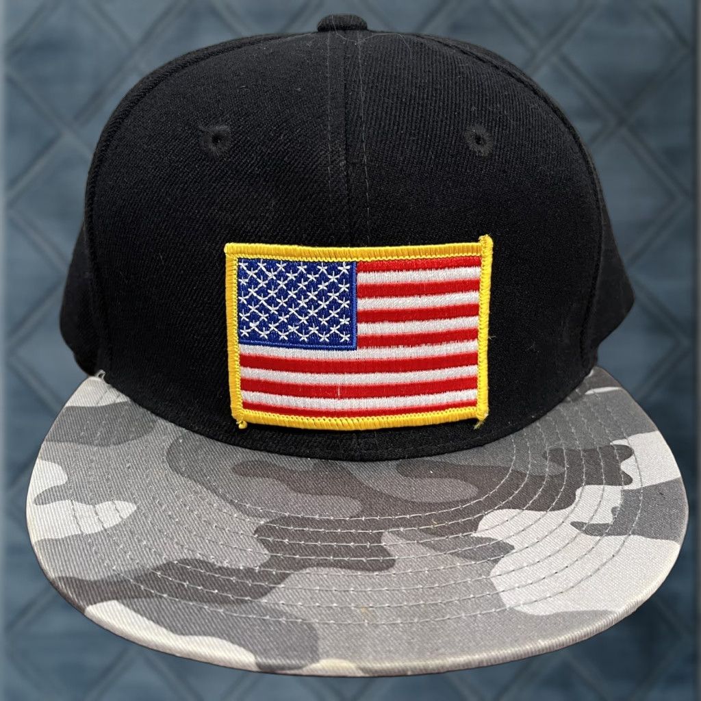 Vintage Decky American Flag Hat Cap Adjustable Snap Back Winter Camouflage Camo Trucker One Size Men Black Size ONE SIZE - 1 Thumbnail