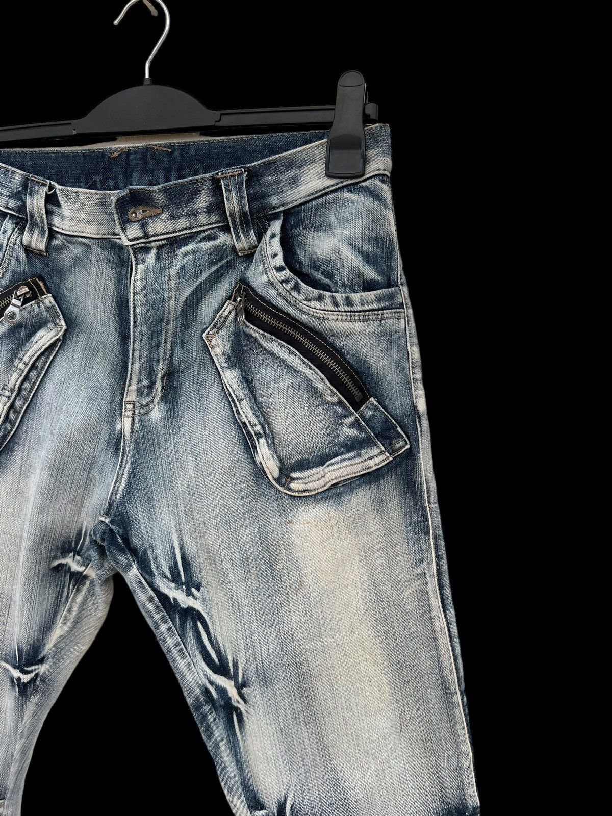 Vintage Vintage PPFM Acid Washed Curved Leg Denim Jeans Size US 31 - 11 Thumbnail