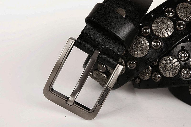 Japanese Brand × Vintage Metal Rivet Cowboy Belt Genuine Leather Cowskin Size ONE SIZE - 3 Thumbnail