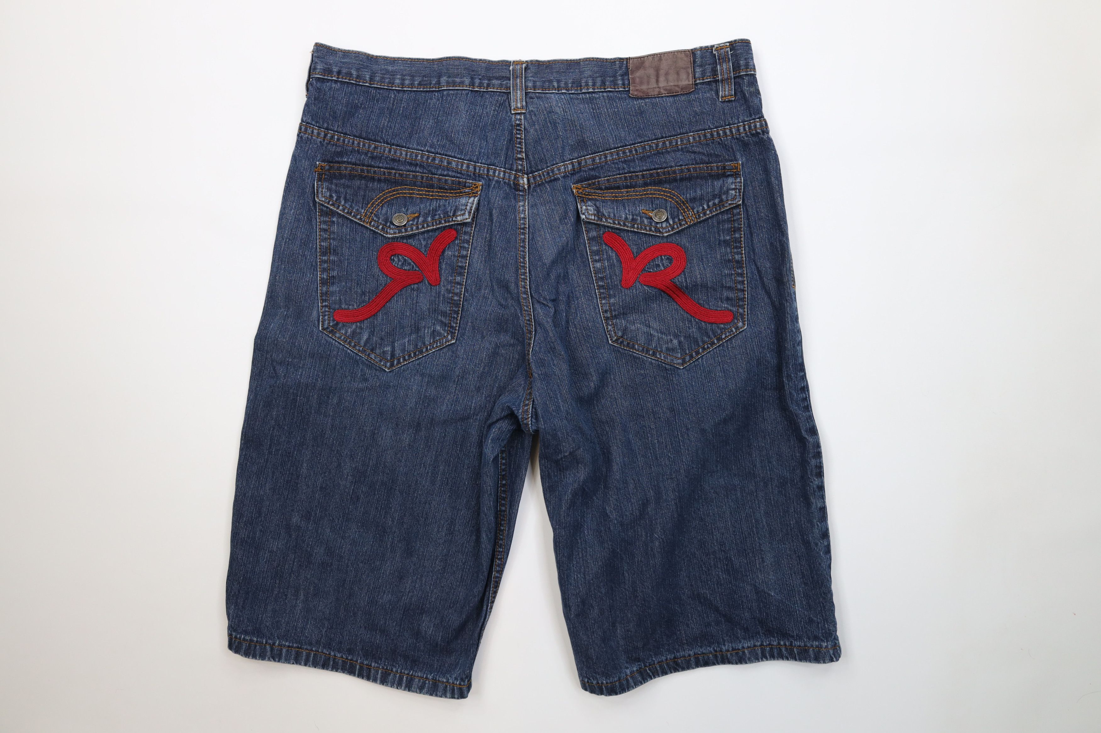 Rocawear Vintage 90s Y2K Rocawear Fit Denim Jean Shorts Blue Cotton Size US 40 / EU 56 - 11 Thumbnail
