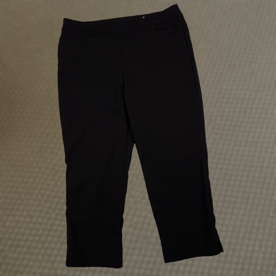 Vintage Chico's Pants Womens 14R Black Stretch Pull On Ankle Career Cropped Office Pants Size 36" / US 14 / IT 50 - 1 Thumbnail