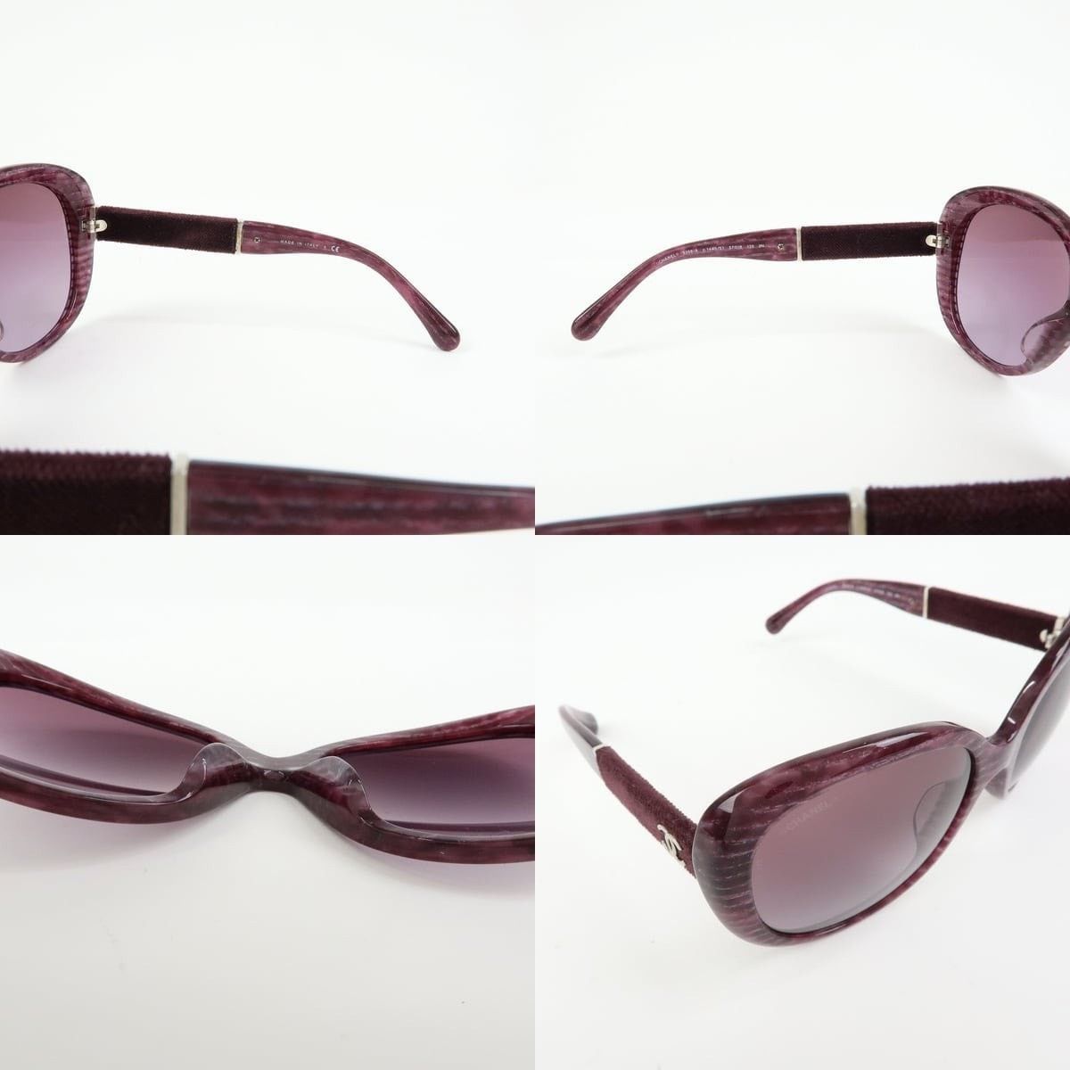 Chanel Chanel CC Logo Plastic Sunglasses Purple Size ONE SIZE - 4 Thumbnail