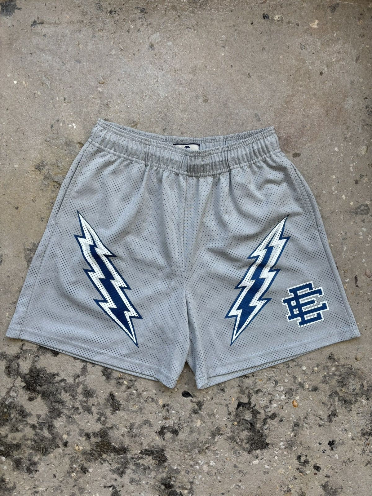 Eric Emanuel Blue Lightning mesh shorts