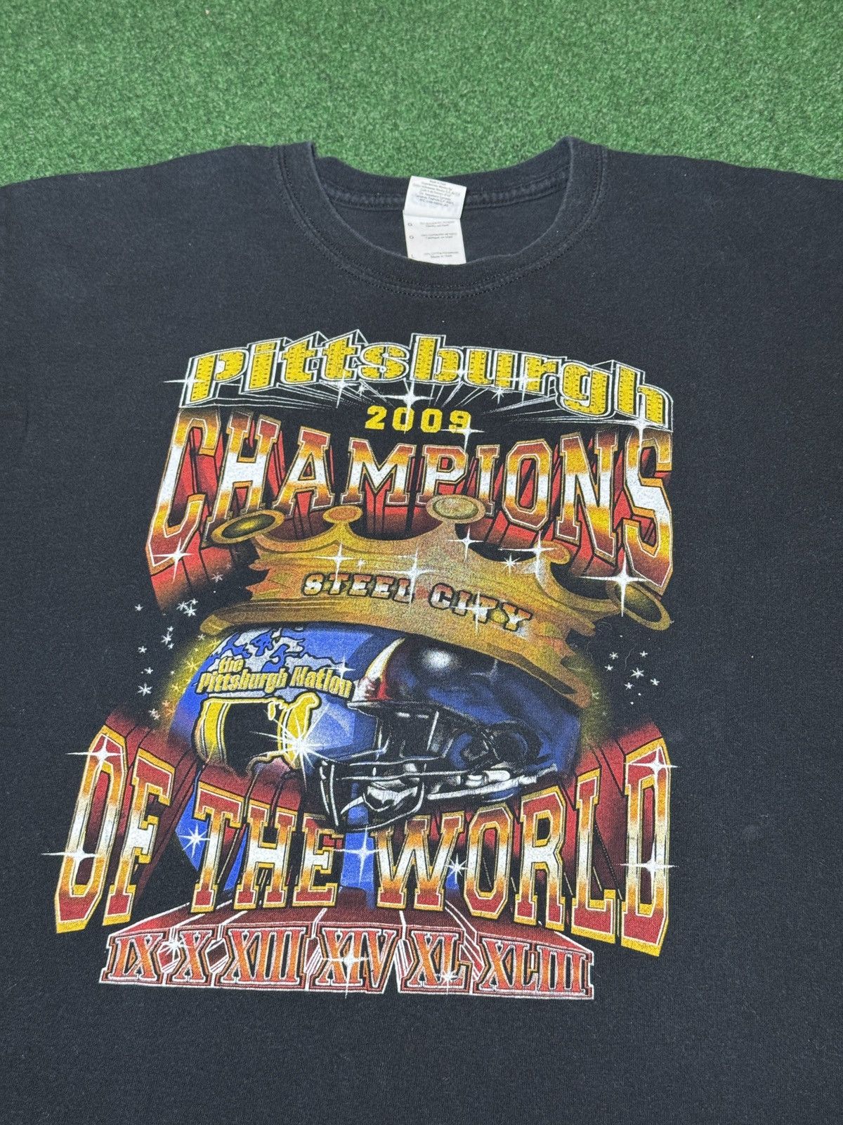 NFL Y2K Pittsburgh Steelers Globe Retro World Champions T Shirt Size US L / EU 52-54 / 3 - 2 Thumbnail