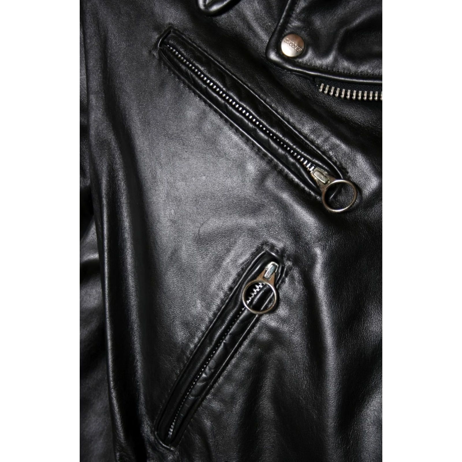 Brooks VINTAGE Brooks Black Leather Fringe Motorcycle Jacket Womens Sz. 34 Size XXS / US 00 / IT 34 - 3 Thumbnail