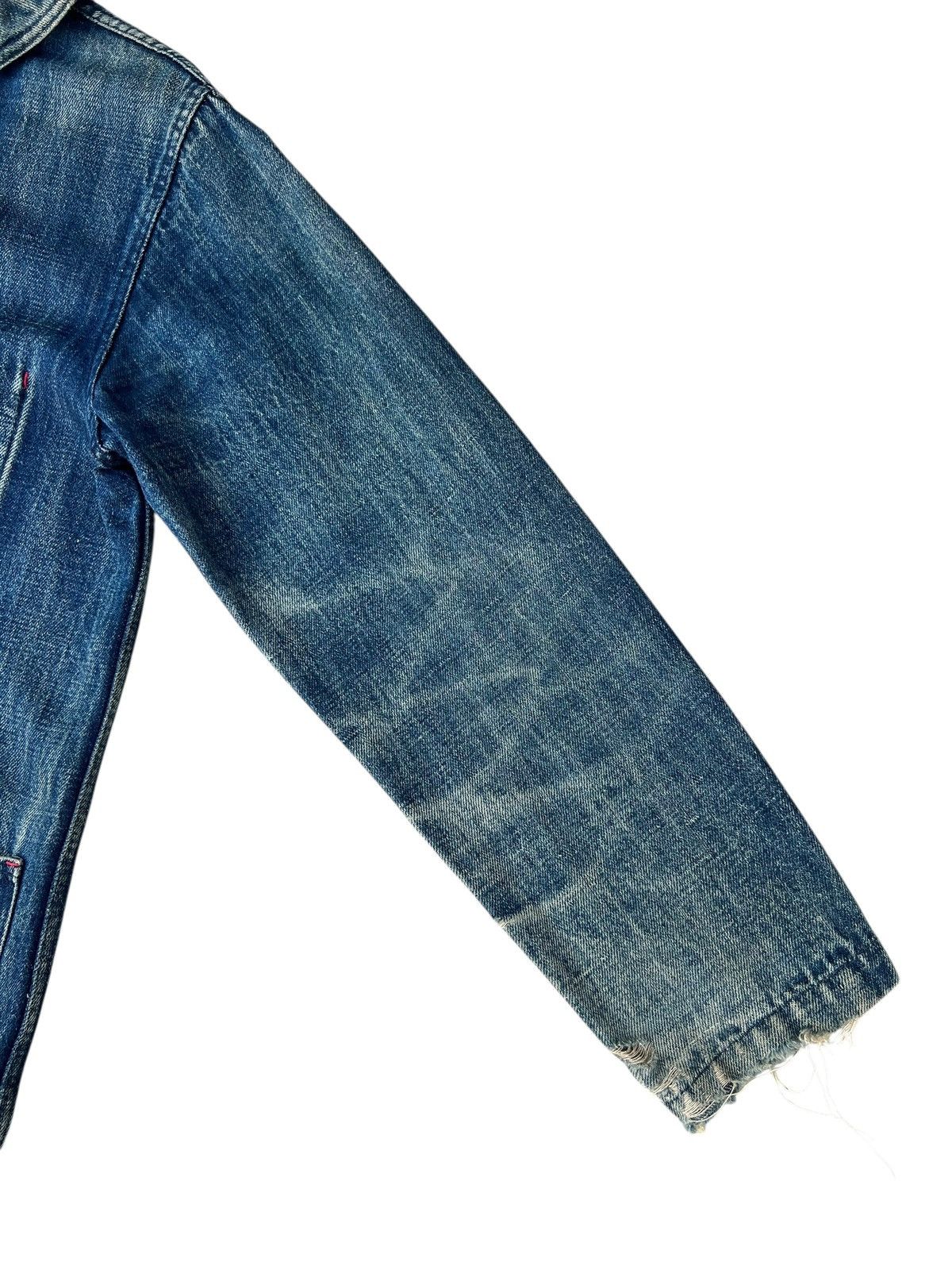 45rpm Trashed Indigo Japan Military Denim Shawl Collar Jacket Size US M / EU 48-50 / 2 - 11 Thumbnail