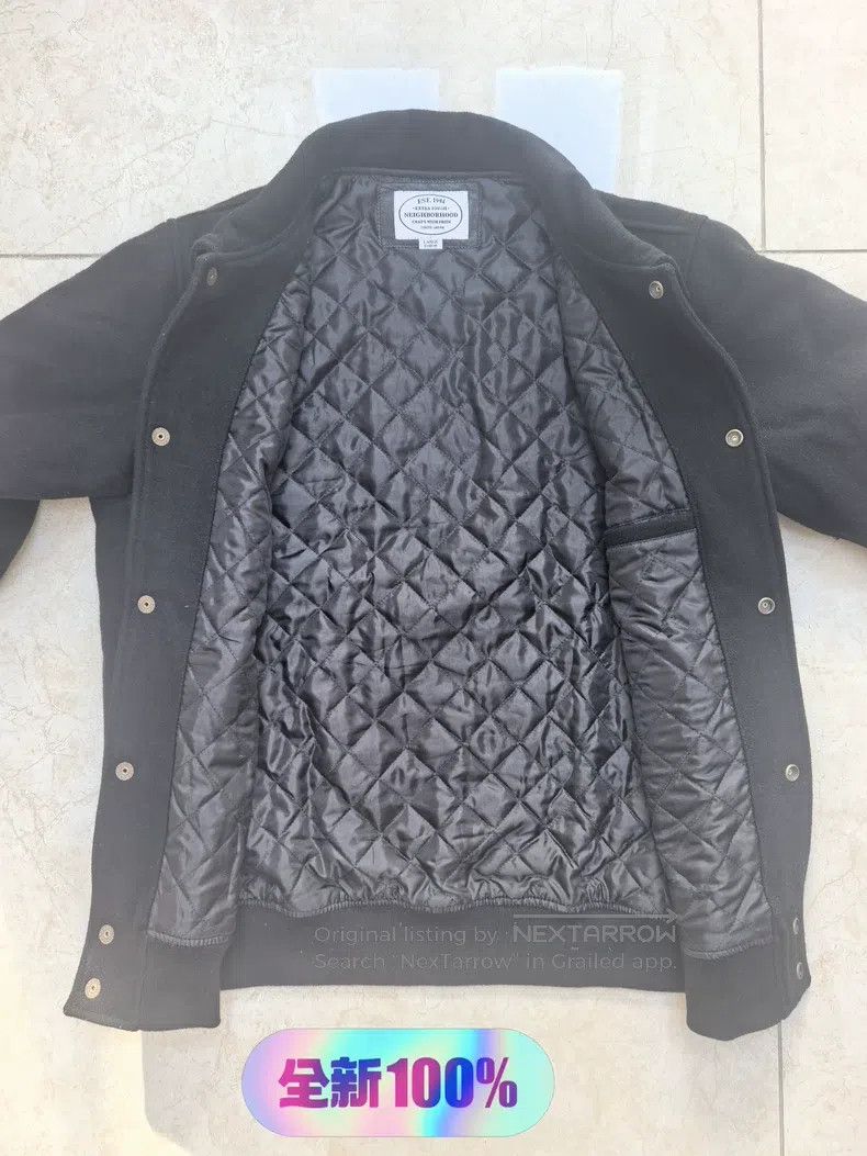 Neighborhood Neighborhood Black Wool Padded Embroidered Baseball Jacket Size US L / EU 52-54 / 3 - 2 Thumbnail