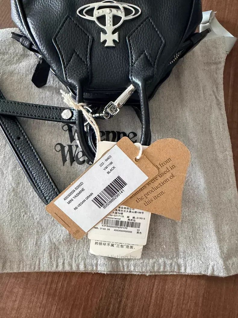 Vivienne Westwood Vivienne Westwood size os Mini Black Grain Leather Bowling Size ONE SIZE - 4 Thumbnail