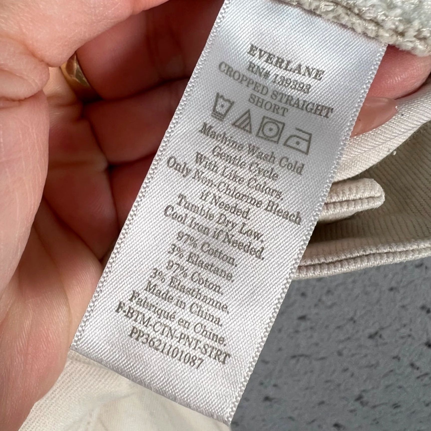 Everlane Everlane Pants Cropped Straight Beige Cotton Blend 2 Womens High Rise Flat Front Zip Inseam 23 in Spring Summer Fall Regular Womens Size 26" / US 2 / IT 38 - 4 Thumbnail