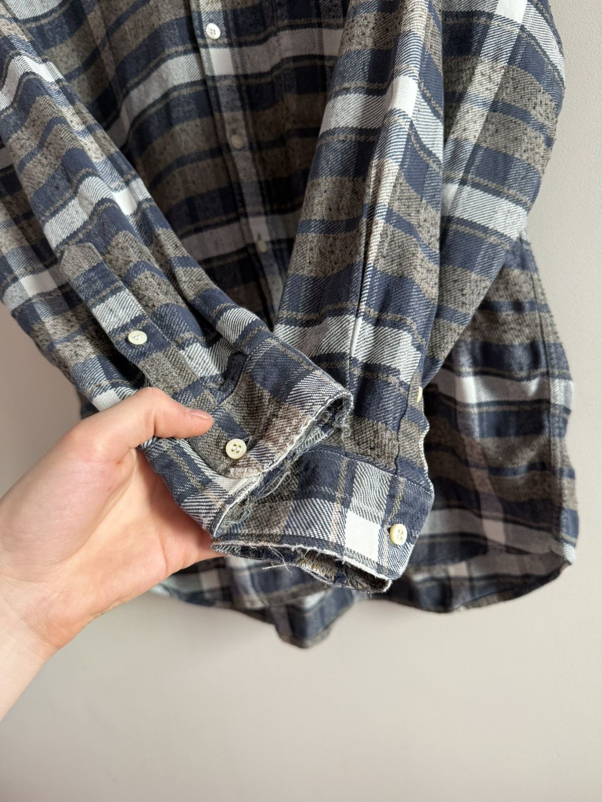 Burberry Burberrys Vintage Flannel Shirt Distressed Check Size US L / EU 52-54 / 3 - 6 Thumbnail