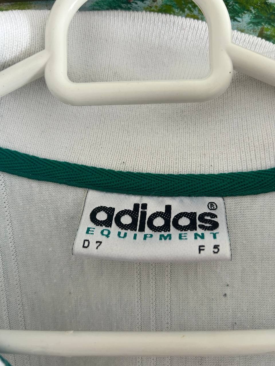 Adidas Vintage Adidas Equipment Polo Shirt White Green EQT 90s Size US L / EU 52-54 / 3 - 6 Thumbnail