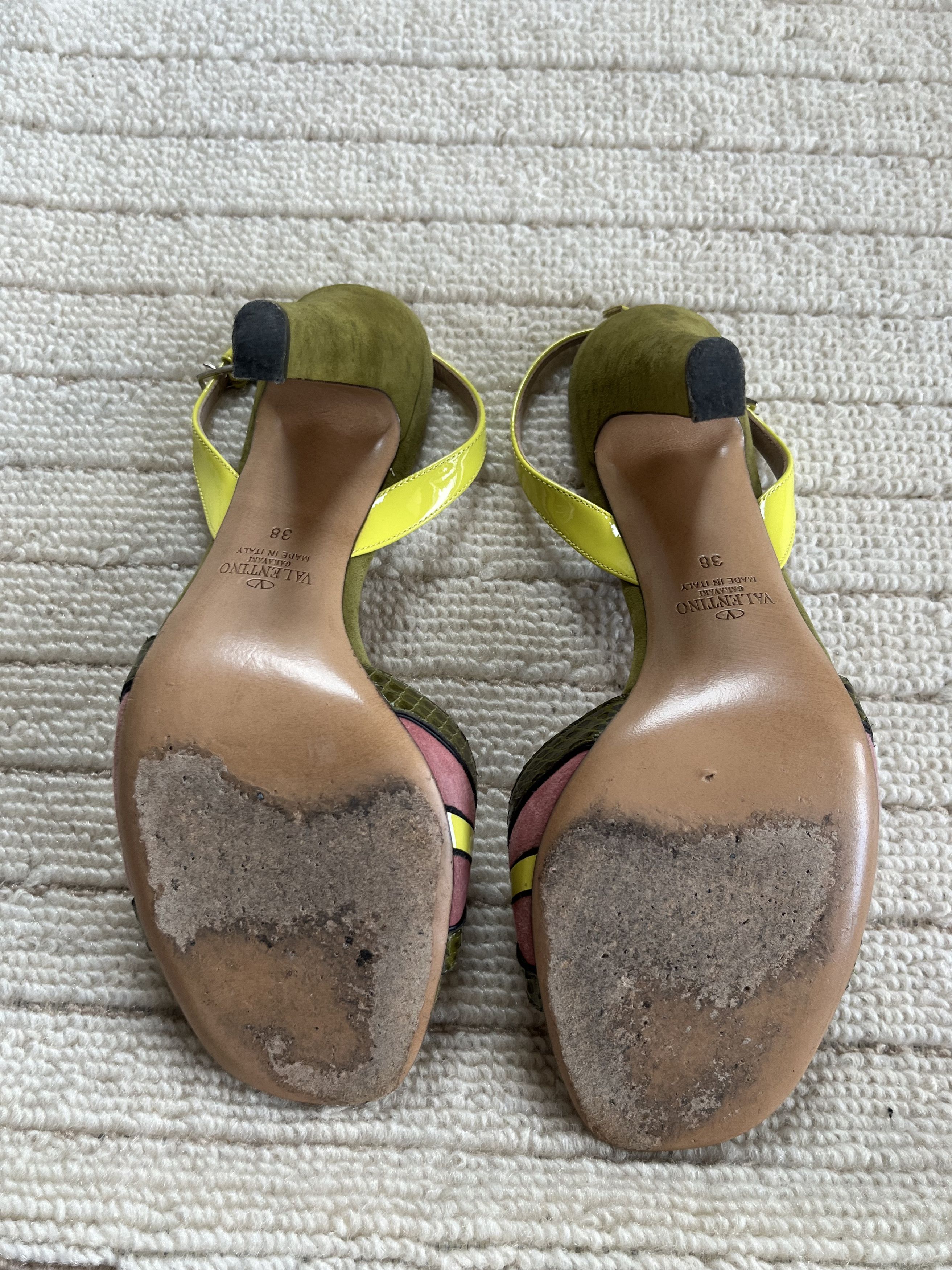 Valentino Valentino Green and Pink Heels Size US 7 / IT 37 - 4 Thumbnail