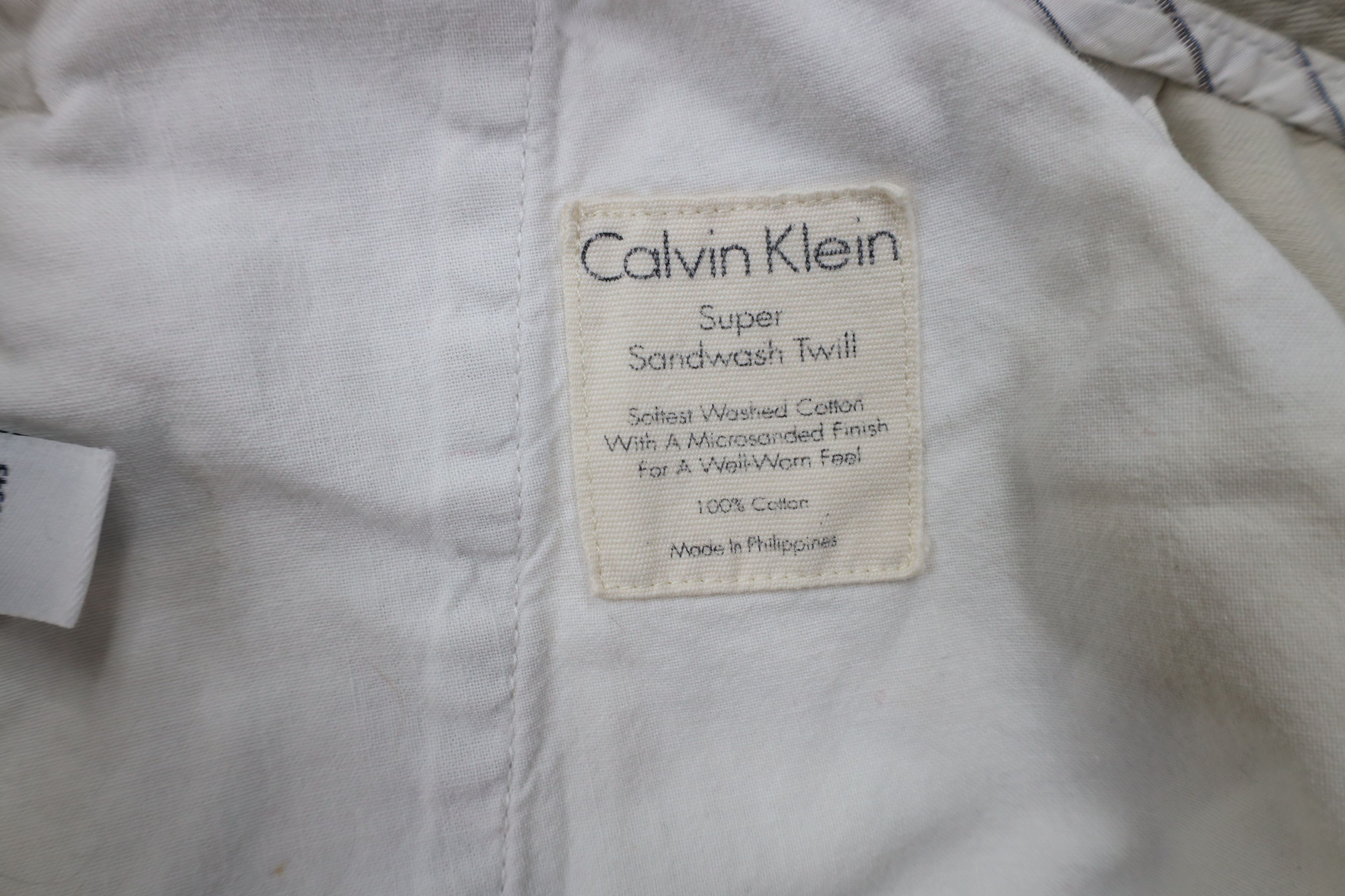 Calvin Klein × Vintage Vintage 90s Calvin Klein Spell Out Wide Leg Pants Beige Size US 34 / EU 50 - 9 Thumbnail
