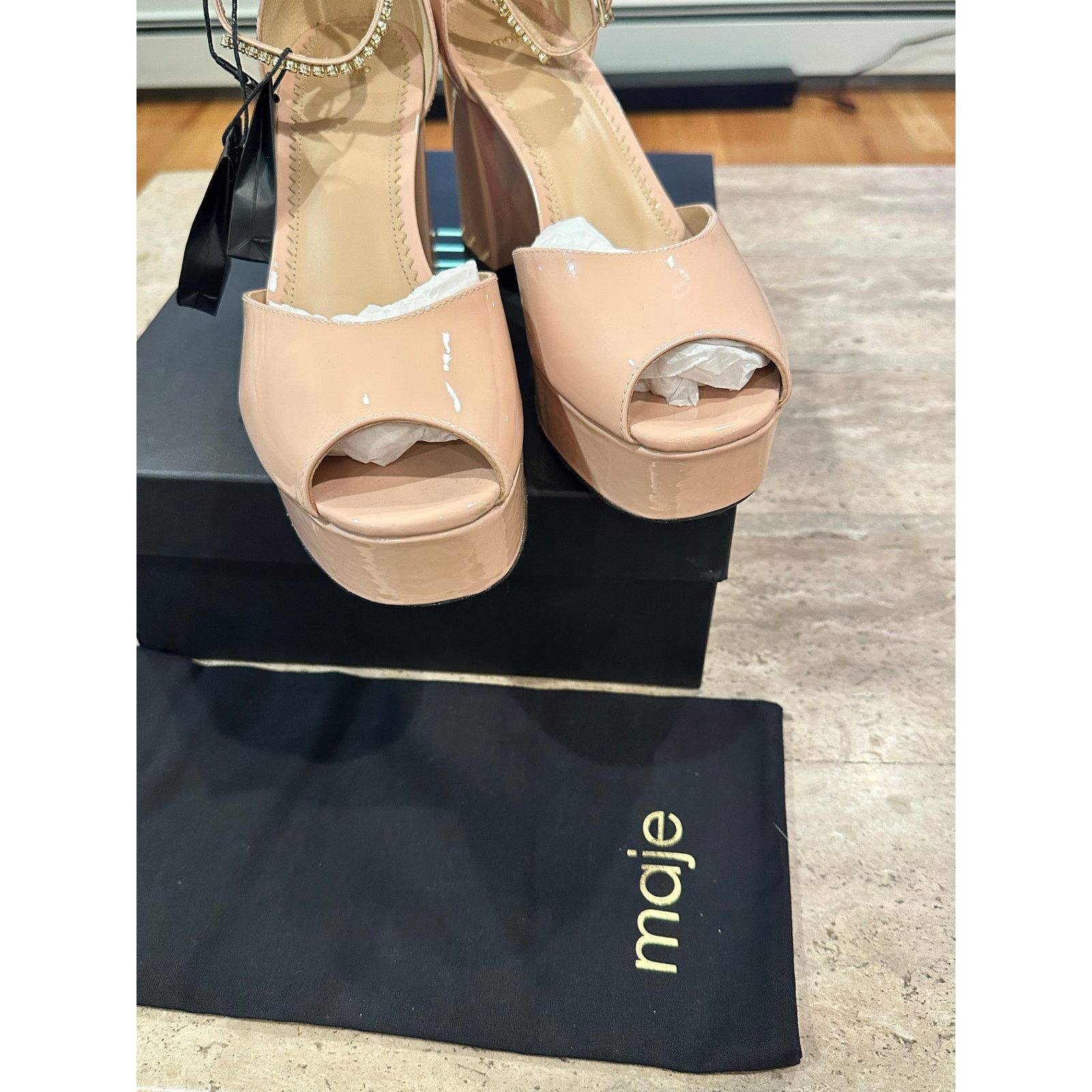 Maje NEW MAJE Patent leather heeled sandals Rose Blush 40 / 9.5 Size US 9.5 / IT 39.5 - 7 Thumbnail