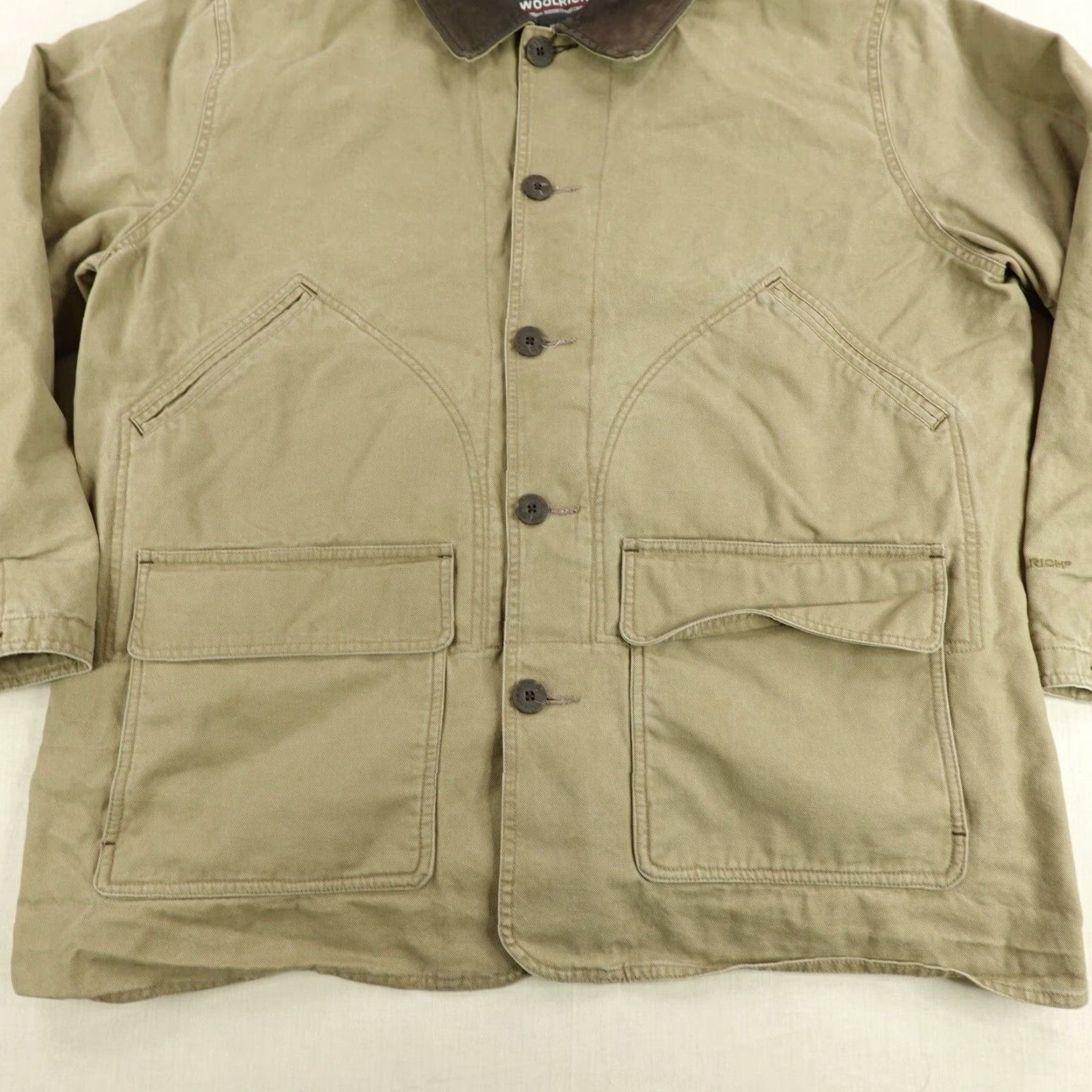 Vintage Woolrich Jacket Mens XL Canvas Fleece Lined Chore Barn Coat Corduroy Collar Brown Size US XL / EU 56 / 4 - 3 Thumbnail