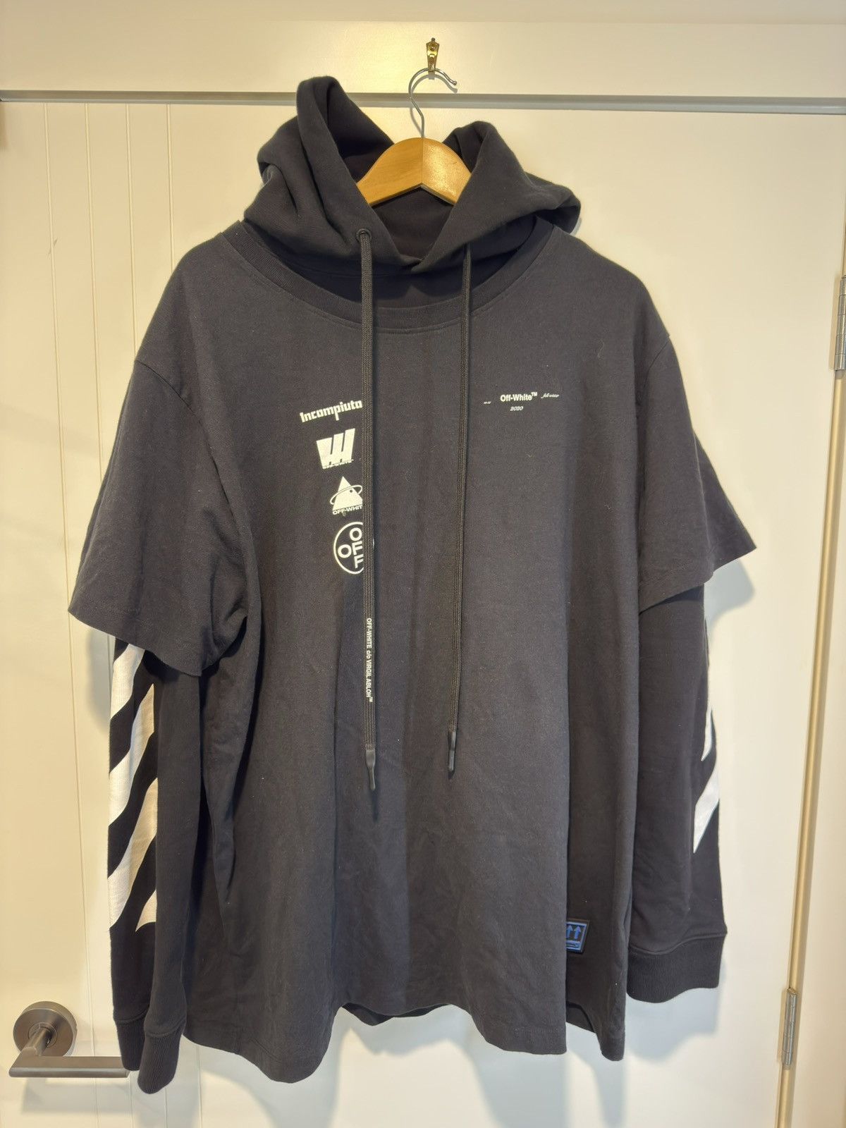 Off-White OFF-WHITE DIAG MARIANA HOODED T-SHIRT Size US M / EU 48-50 / 2 - 4 Thumbnail