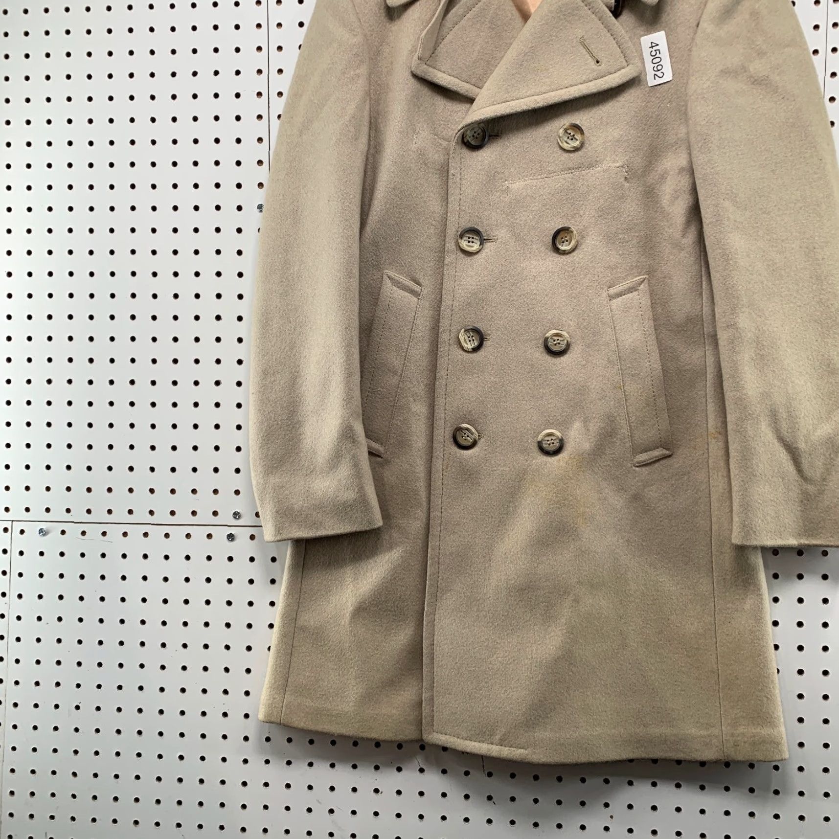 Doublet Vintage Stratojac Wool Double Breasted Coat Mens 36 Beige Military Pea Coat Size US XXS / EU 40 - 3 Thumbnail