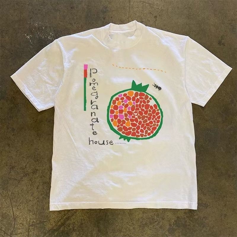 Vintage White vintage pomegranate print cotton t-shirt Size US M / EU 48-50 / 2 - 1 Thumbnail