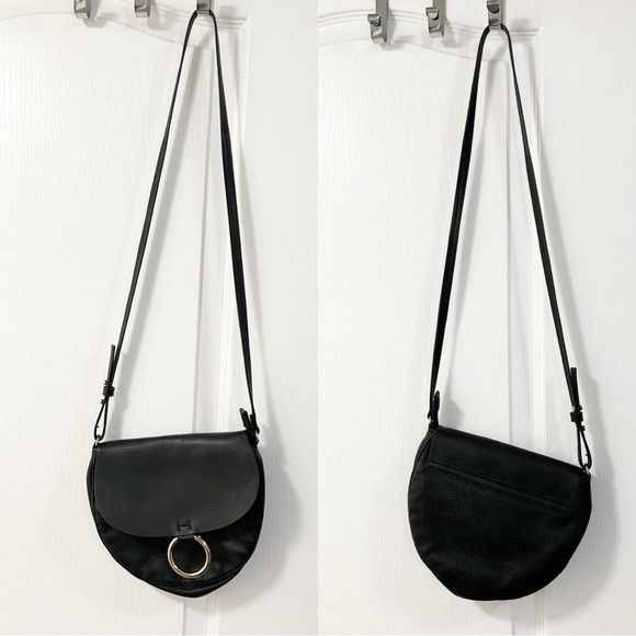 H&M H&M women's Saddle Crossbody Bag pebbled leathered Black Size ONE SIZE - 1 Thumbnail
