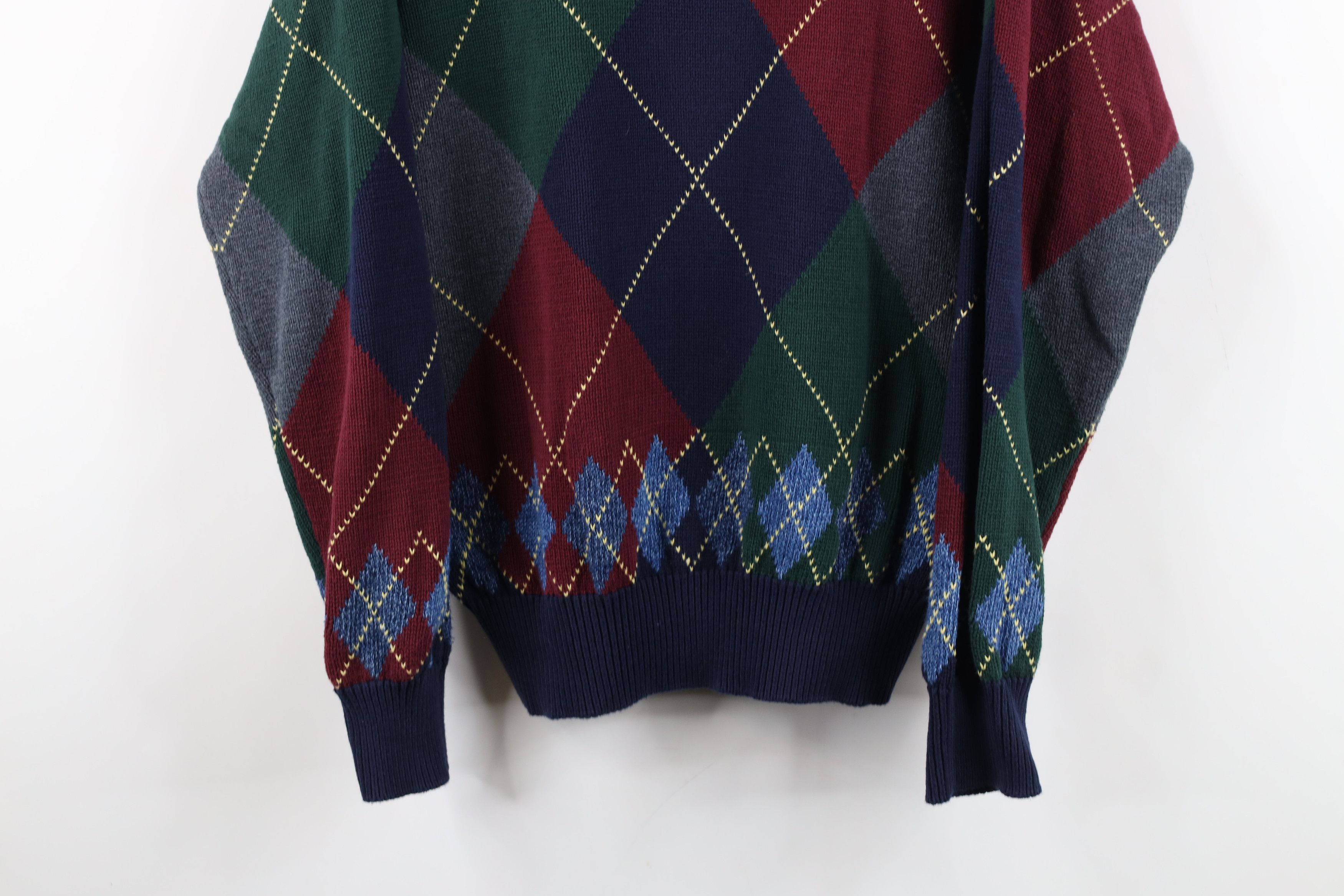 Nautica Vintage 90s Nautica Diamond Argyle Knit Crewneck Sweater Size US S / EU 44-46 / 1 - 3 Thumbnail