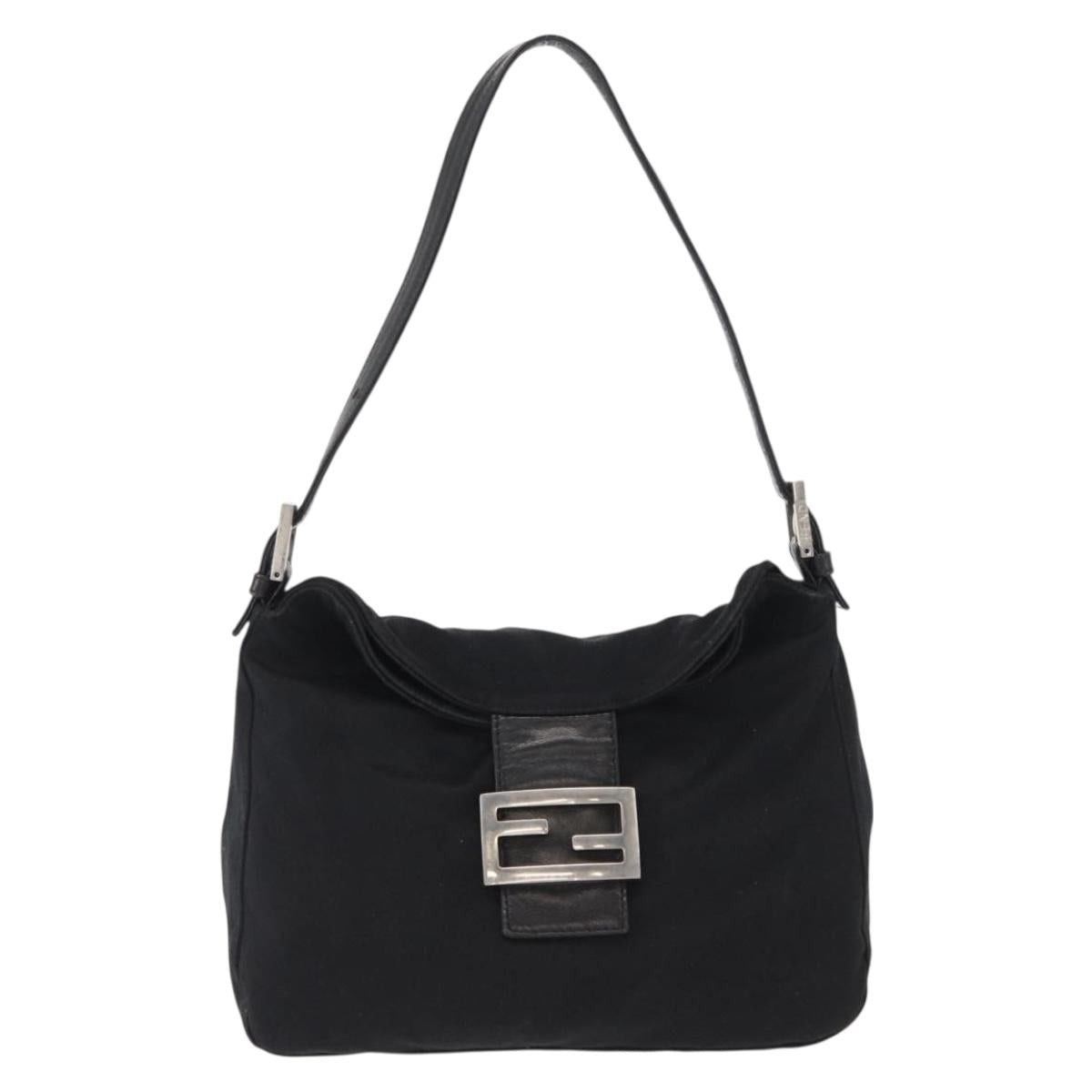 Fendi FENDI Mamma Baguette Shoulder Bag Nylon Black Silver Auth Size ONE SIZE - 13 Thumbnail