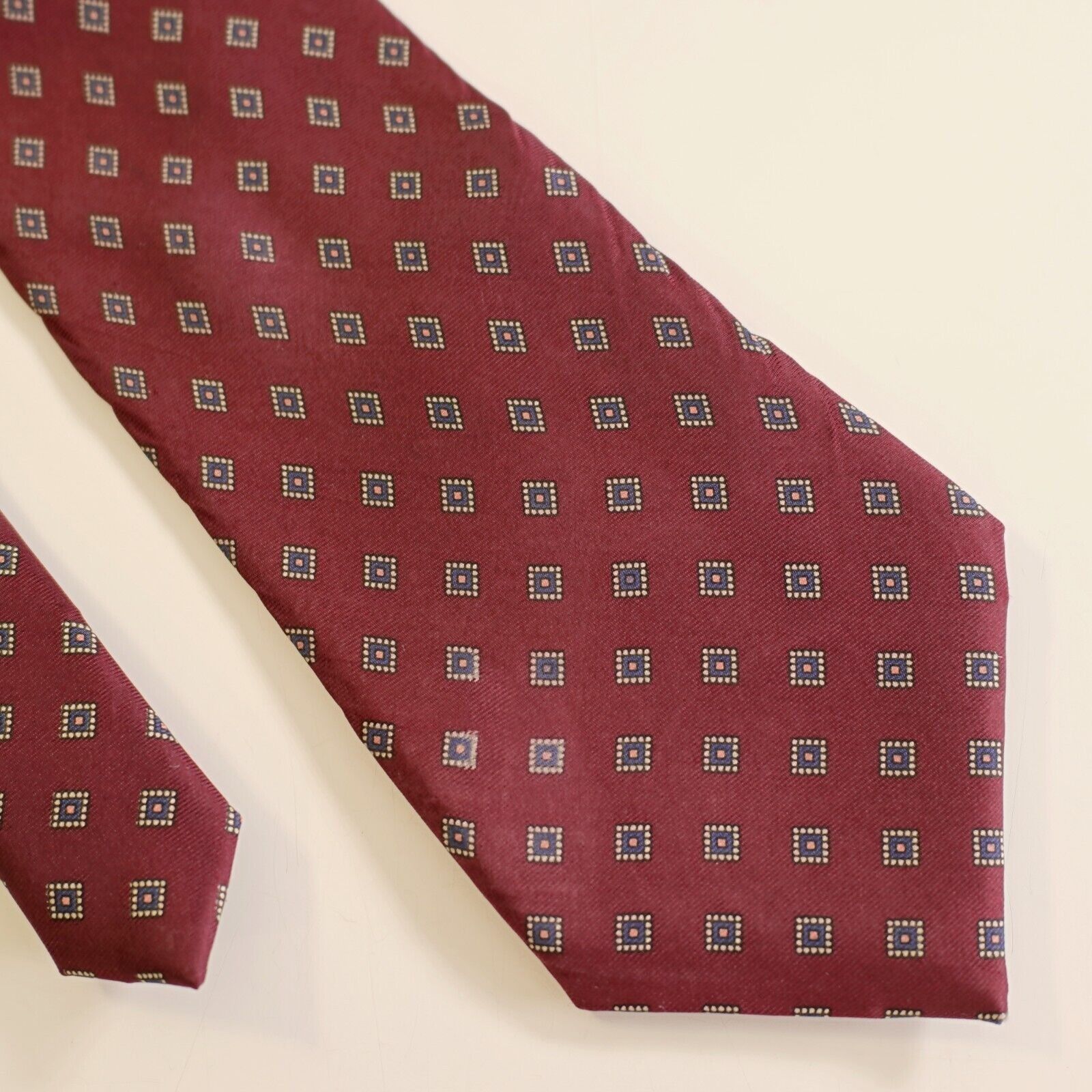 Other Wembley Silks Red Blue Geometric Print Long Silk Tie Size ONE SIZE - 1 Thumbnail