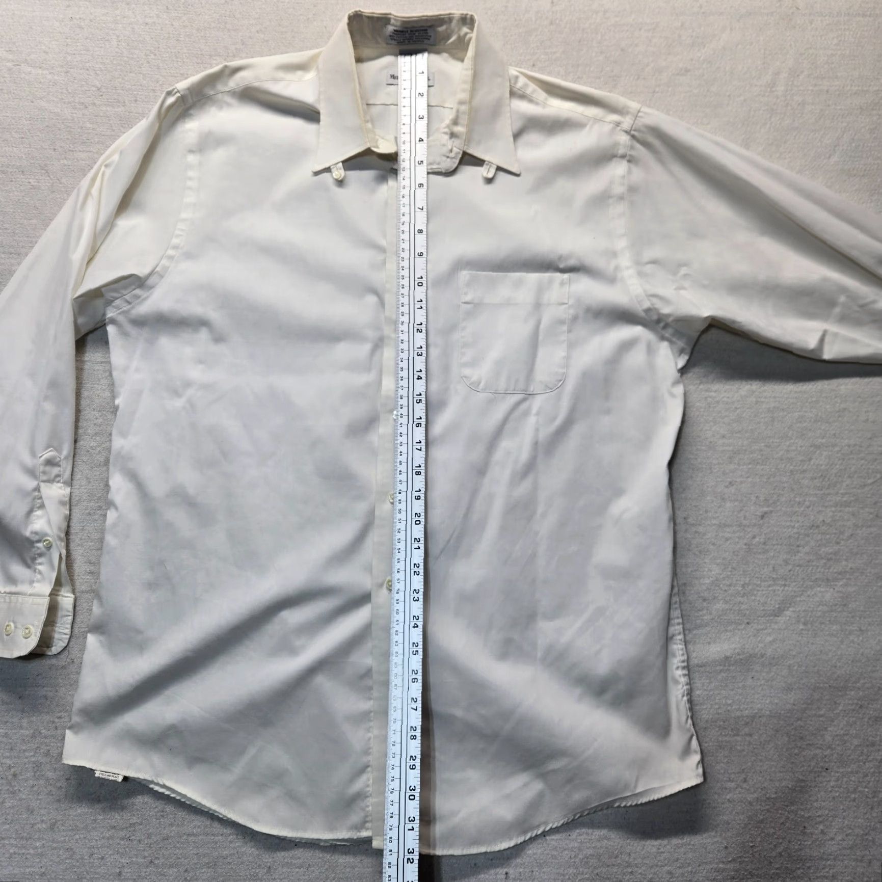 Vintage Meeting Street White Dress Shirt Men’s Adult Size 16.5 Button-Down Regular Fit Long Sleeve Classic Size 42R - 6 Thumbnail