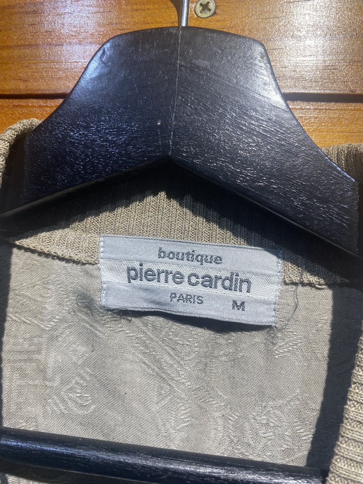Vintage Pierre Cardin Paris Beige Embroidered Knit Cardiga