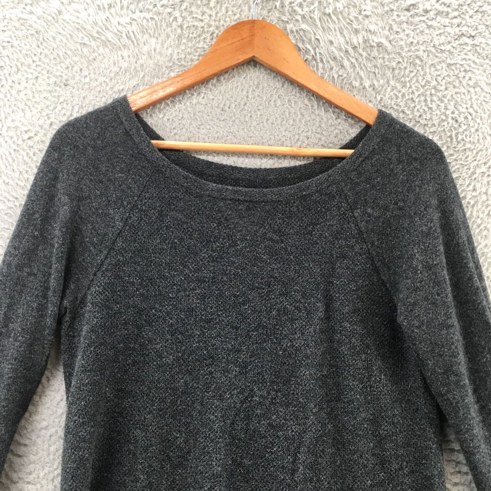 American Eagle Outfitters American Eagle Outfitters Pullover Sweater Womens M Raglan Long Sleeve Gray Cotton Blend Size M / US 6-8 / IT 42-44 - 2 Thumbnail