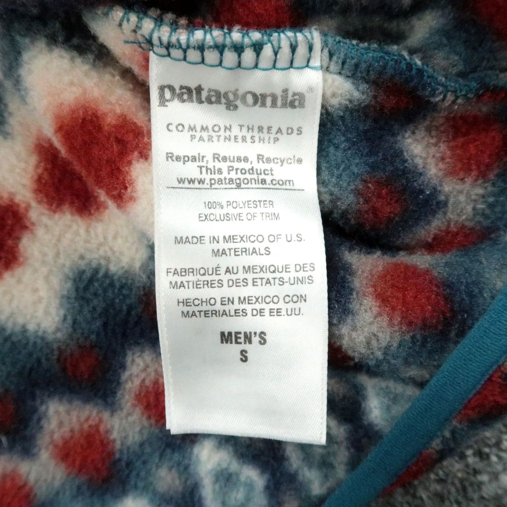 Patagonia VINTAGE Patagonia Synchilla Snap T Underwater Blue Southwestern Mens Small Red? Size US S / EU 44-46 / 1 - 5 Thumbnail