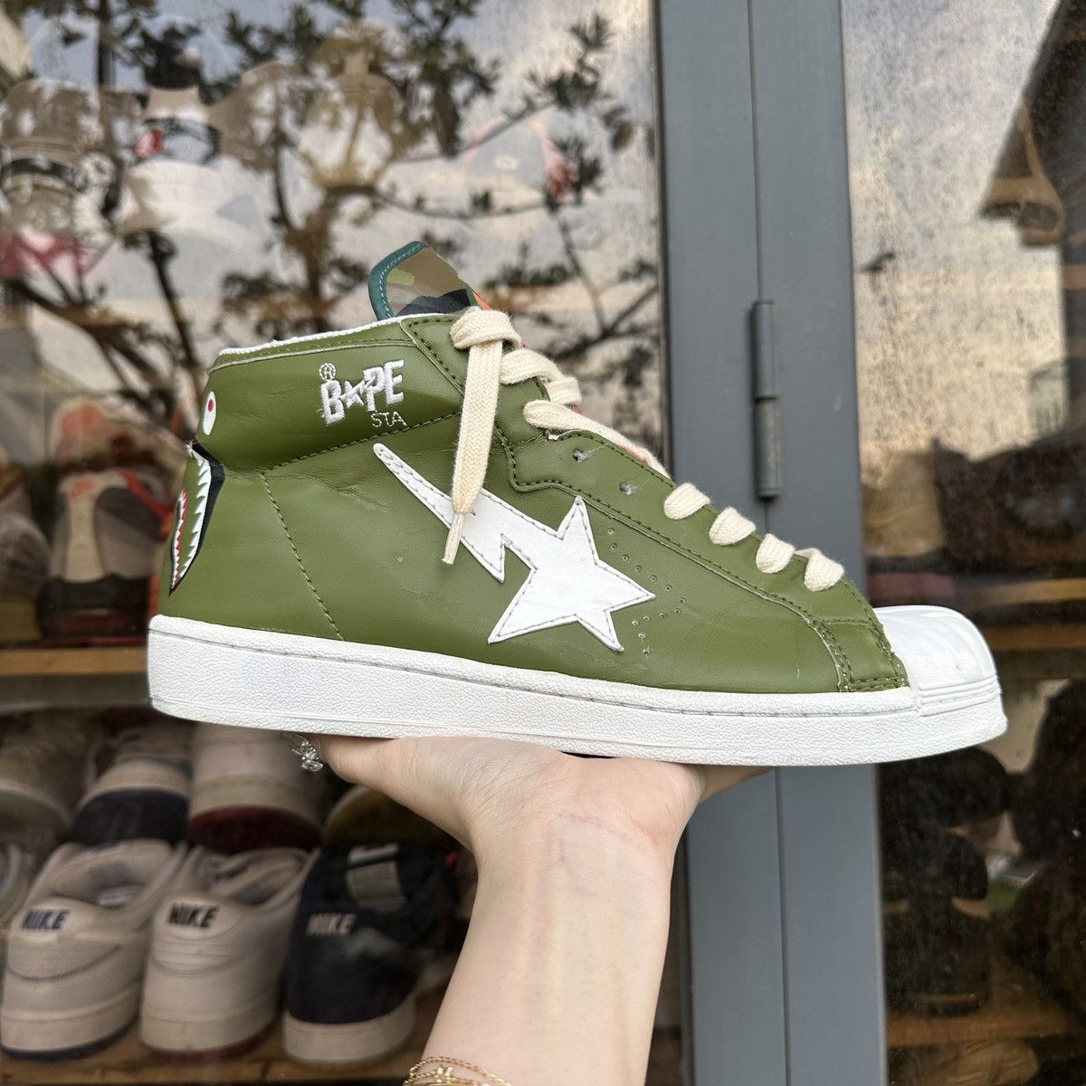 Bape 💥Rare Bape Shark Sta Hi Tiger WGM Size US 9 / EU 42 - 1 Thumbnail