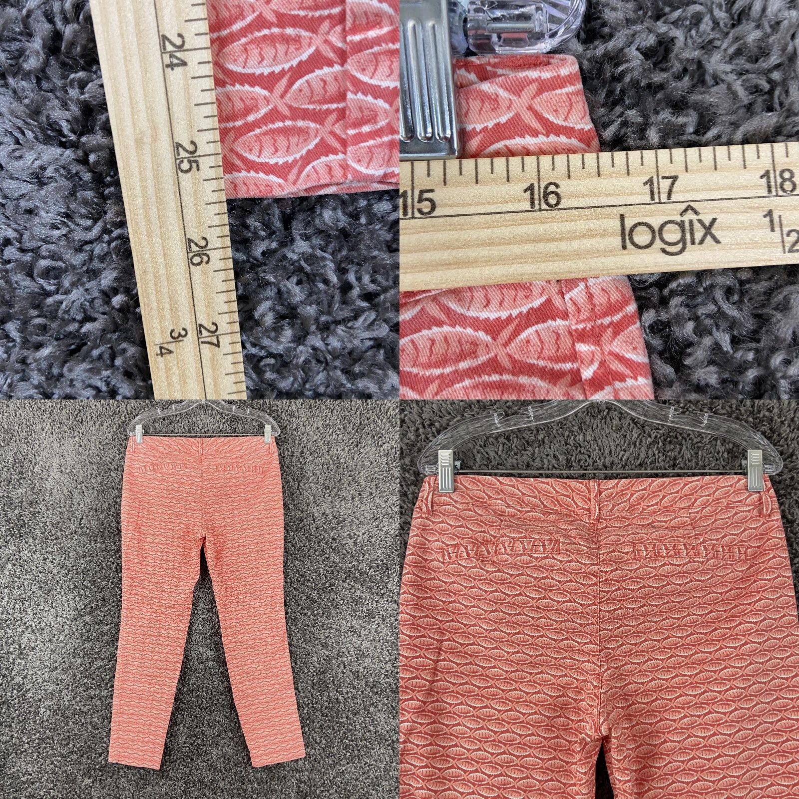 Old Navy OLD NAVY Pixie Pants Chino Women’s 6 Regular Pink Fish Pattern Pockets Size 28" / US 6 / IT 42 - 8 Thumbnail