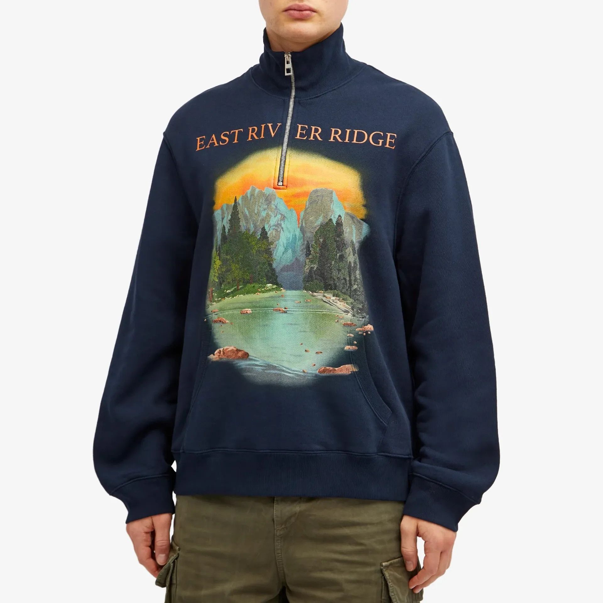 Loewe o1tko10326 East River Ridge Zip Sweatshirt in Navy Size US XS / EU 42 / 0 - 2 Thumbnail
