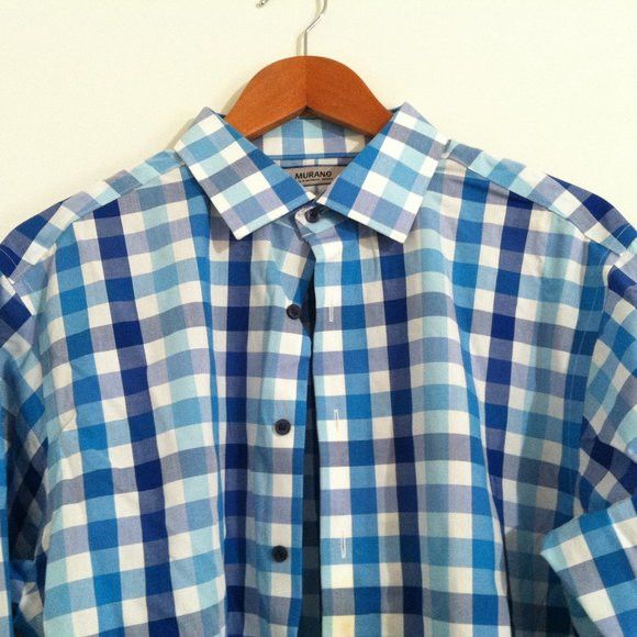 Murano MURANO MENS TURQUOISE COTTON DRESS SHIRT SIZE: 16.5-33 Size US L / EU 52-54 / 3 - 2 Thumbnail