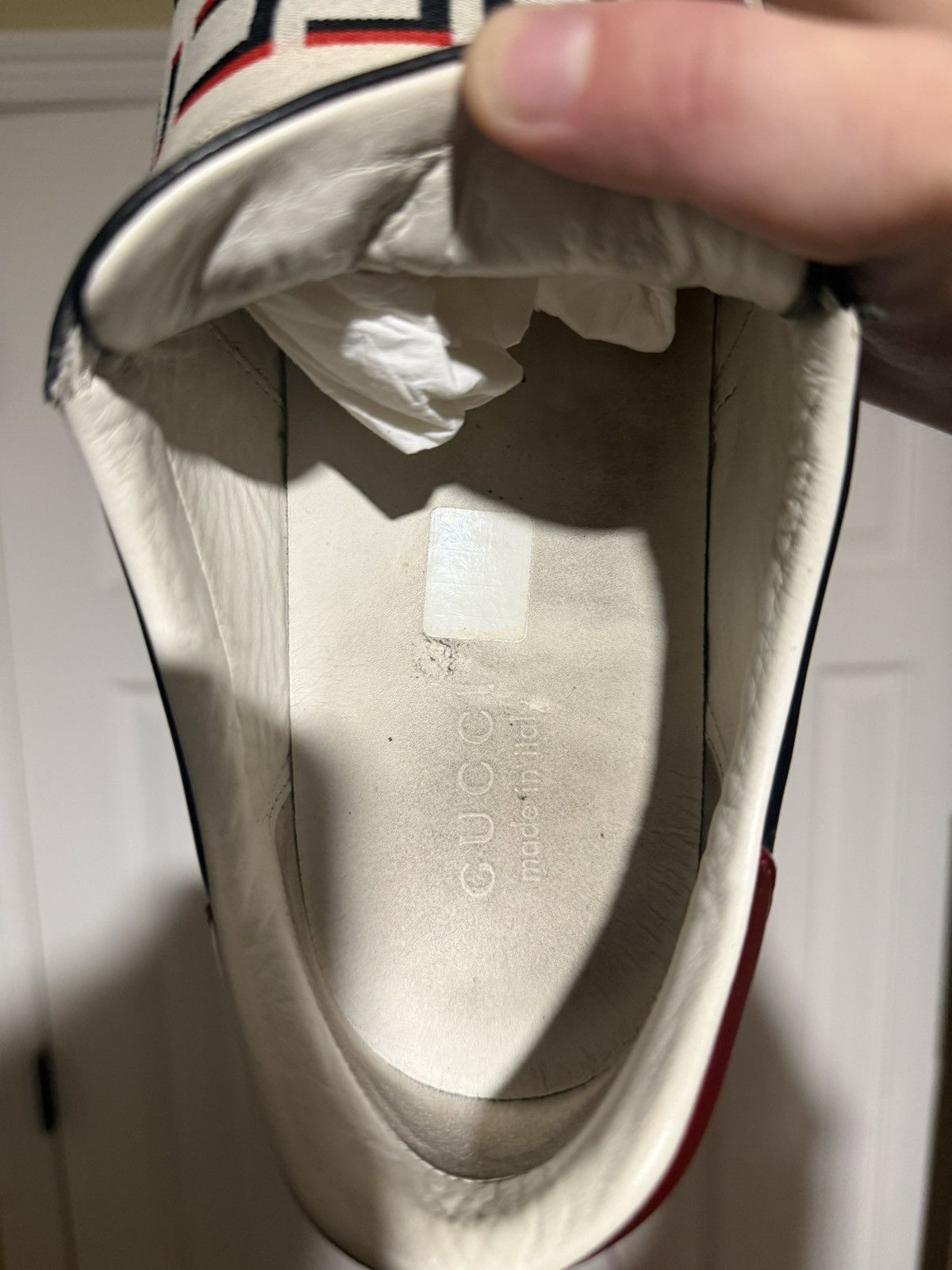 Gucci Gucci Ace Logo Print Strap Black Low Sneaker Size US 11 / EU 44 - 8 Thumbnail