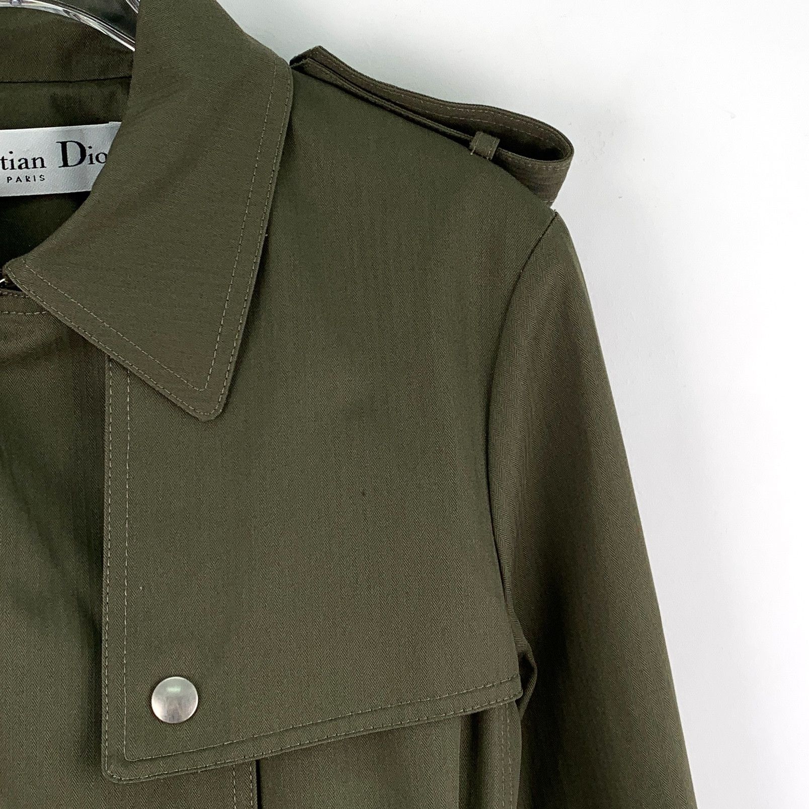 Dior Dior Cotton Trench Coat Dark Green (38) Size XS / US 0-2 / IT 36-38 - 3 Thumbnail