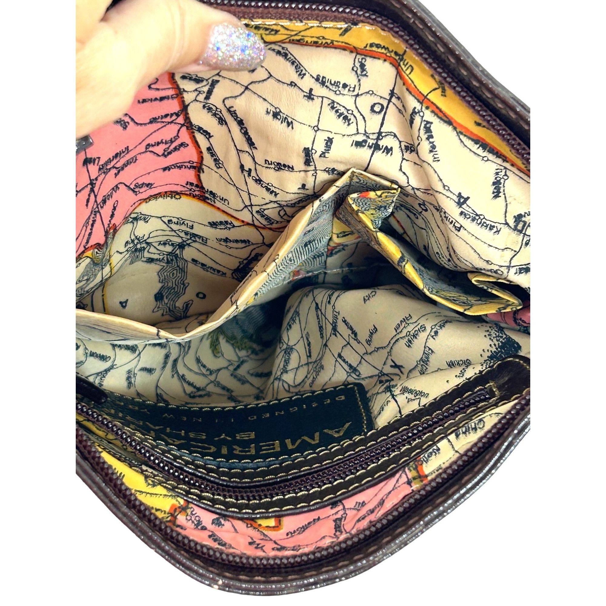 Other Americana By Sharif Vintage Crossbody Purse Pink Brown Strap Size ONE SIZE - 7 Thumbnail