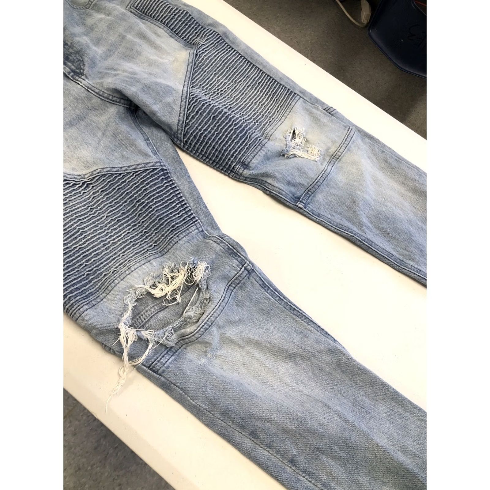 Pacsun Pacsun Jeans Size 35 X 32 Slim Distressed Stacked Skinny Tapered Mens Denim Blue Size US 35 - 5 Thumbnail