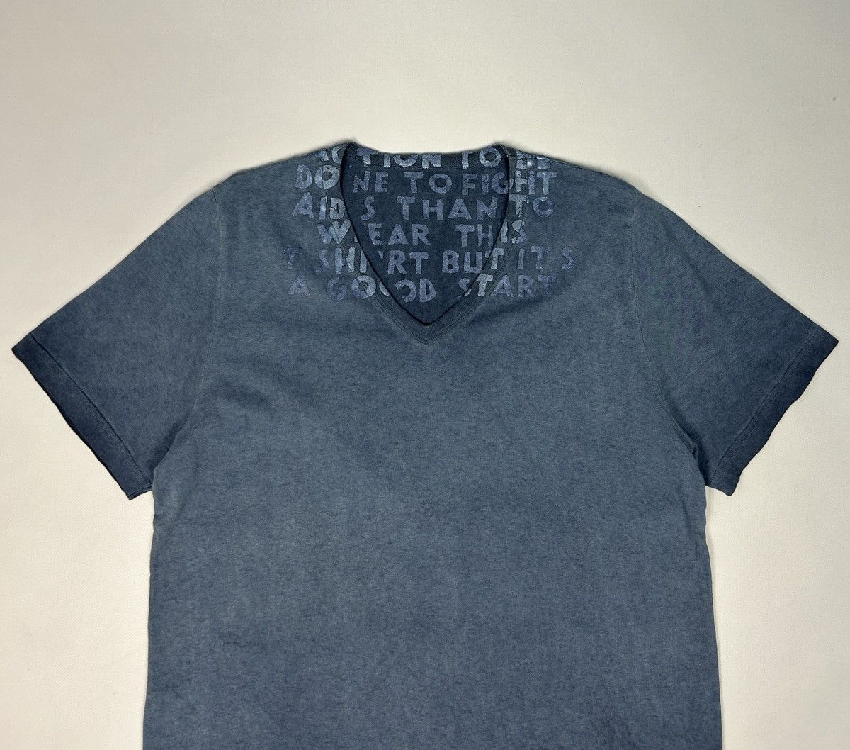 Maison Margiela Maison Martin Margiela AIDS Awareness Garment Dyed T-Shirt Size US M / EU 48-50 / 2 - 2 Thumbnail