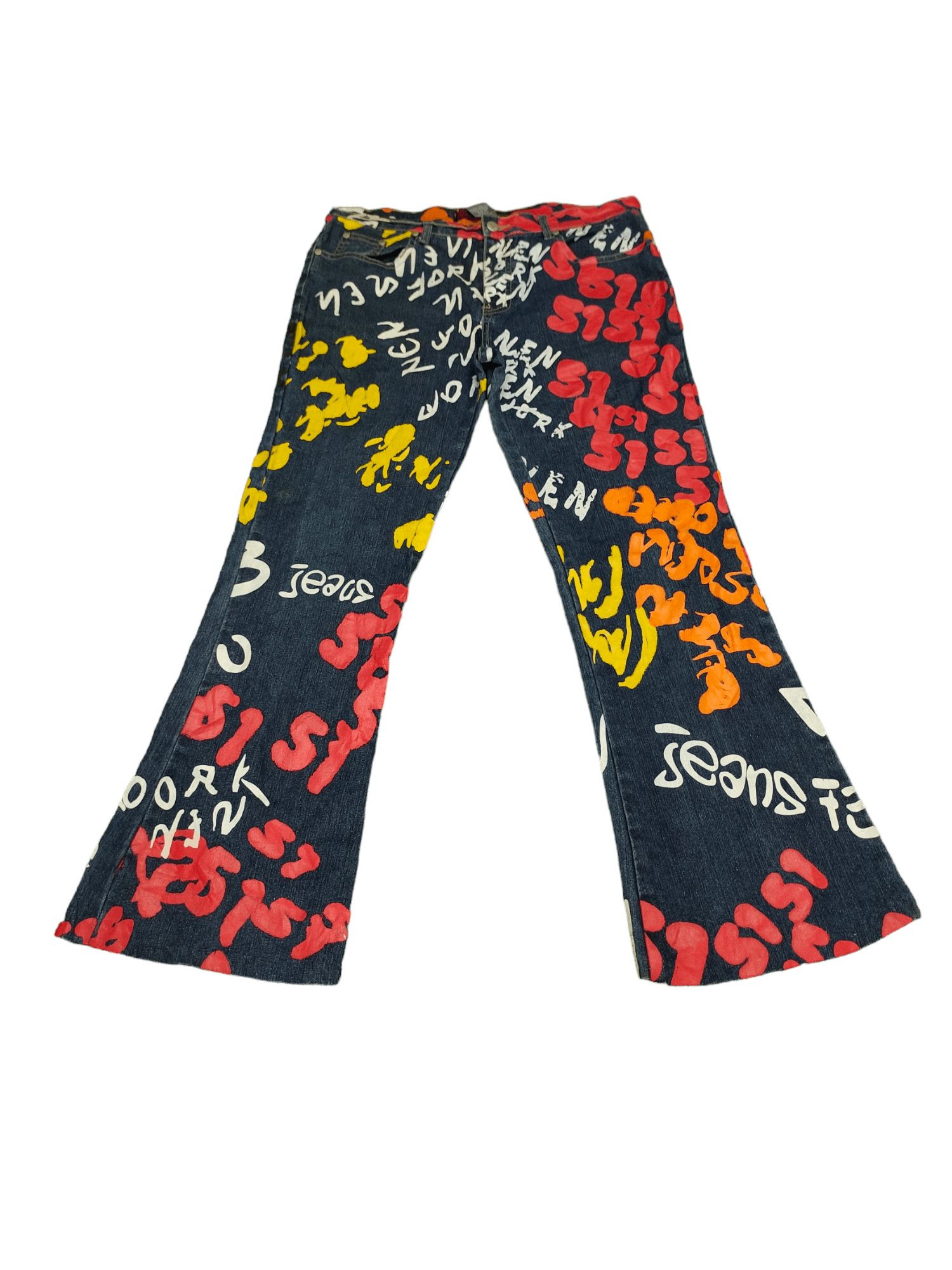 Hysteric Glamour Flare Jeans Neeso Fullprint Bootcut Y2k Goa Jpg Hysterics Size US 32 / EU 48 - 2 Thumbnail