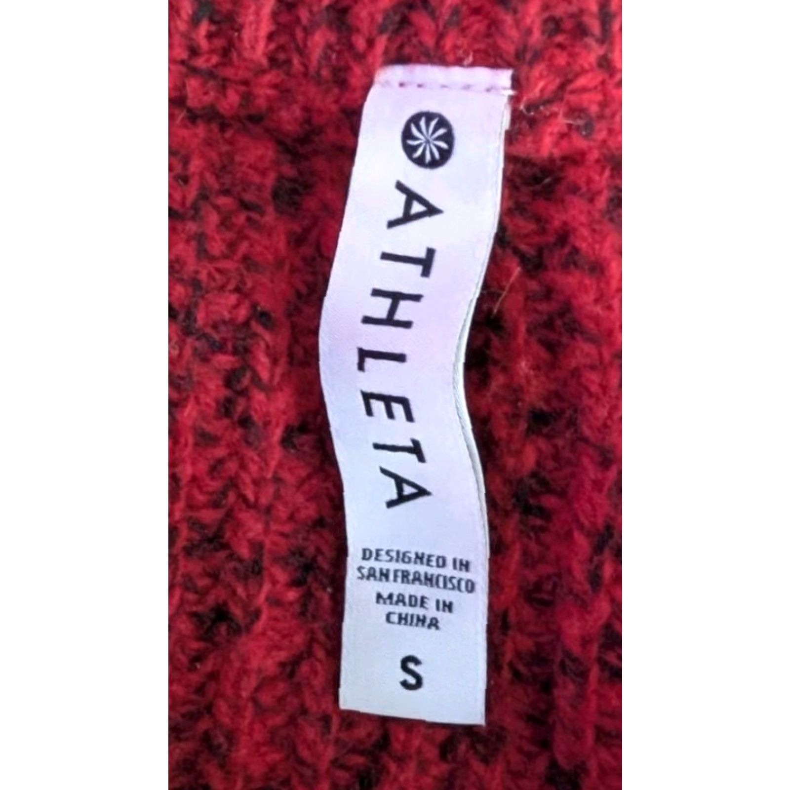 Athleta Athleta Sierra Sweater Red & Black Marled Wool Blend Chunky Knit Crewneck S Size S / US 4 / IT 40 - 6 Thumbnail