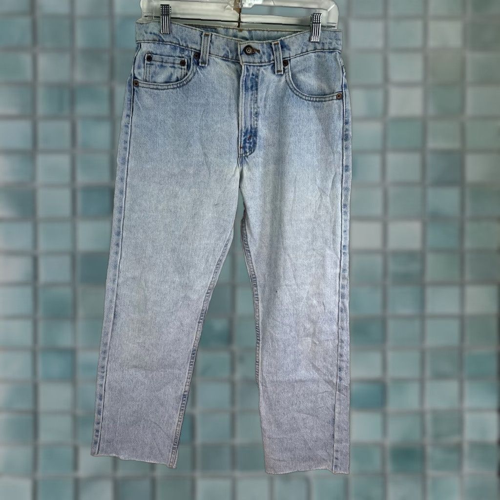 Levi's Levi's 505 Cropped Denim Jeans Women Size 30 Inseam 27 Light Wash Distressed Blue Regular Fit Size 30" / US 8 / IT 44 - 1 Thumbnail