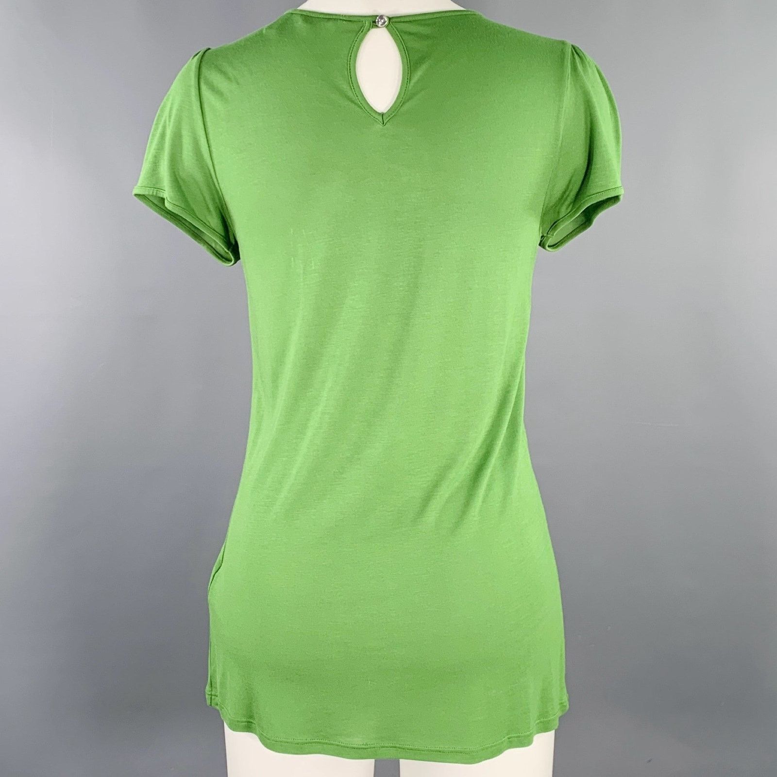 Ted Baker 2 Green Grey Viscose Aplique Short Sleeve Casual Top Size XS / US 0-2 / IT 36-38 - 4 Thumbnail