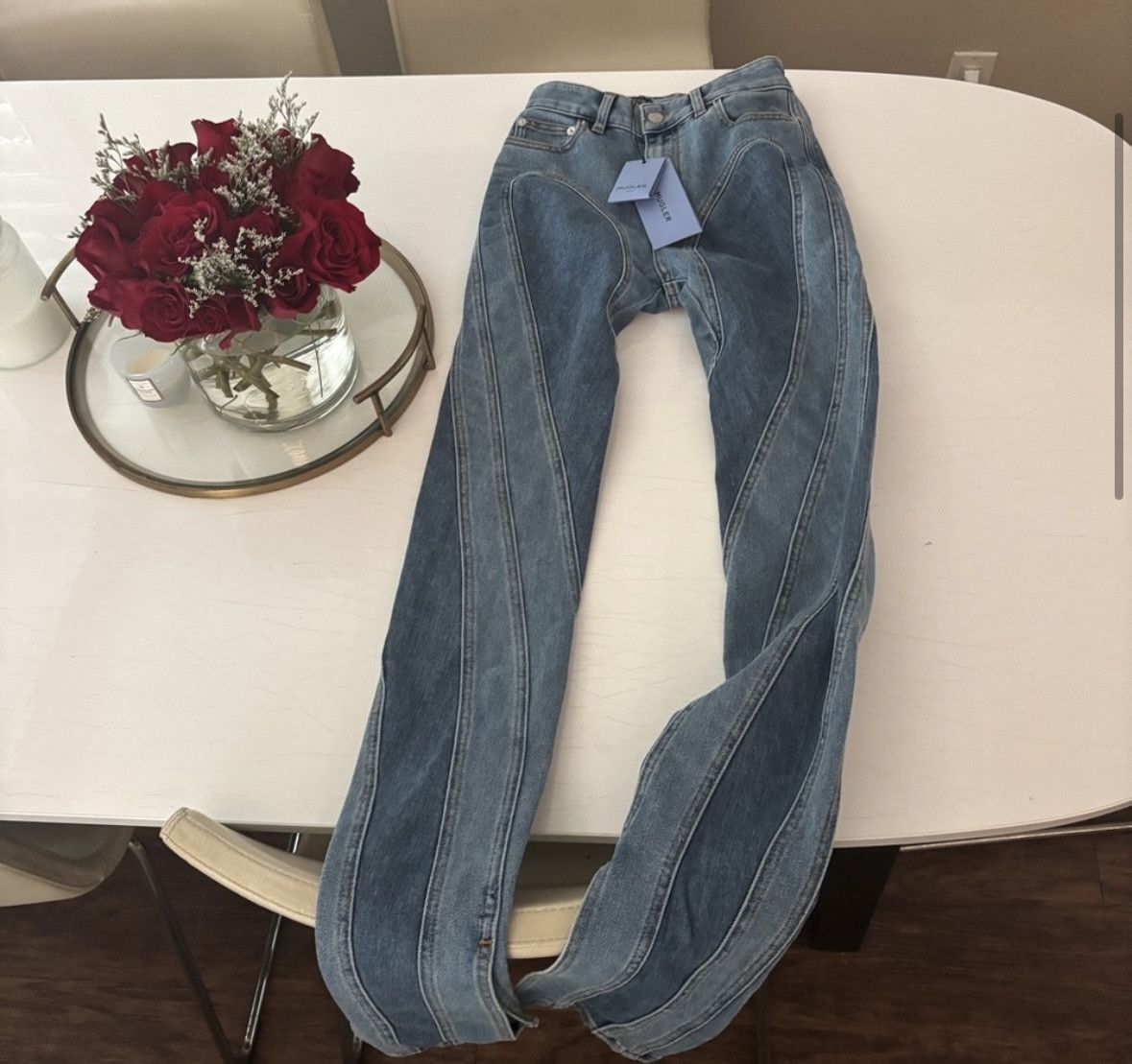Mugler Mugler Bi Color Spiral Jeans Size 24" / US 00 / IT 34 - 7 Thumbnail