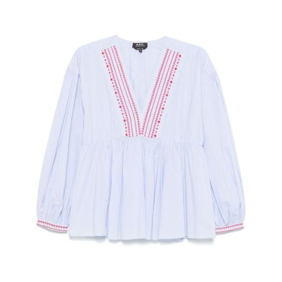 A.P.C. A.P.C. Women Blouses COHHH F13449 IAB BLUE Size XS / US 0-2 / IT 36-38 - 1 Thumbnail