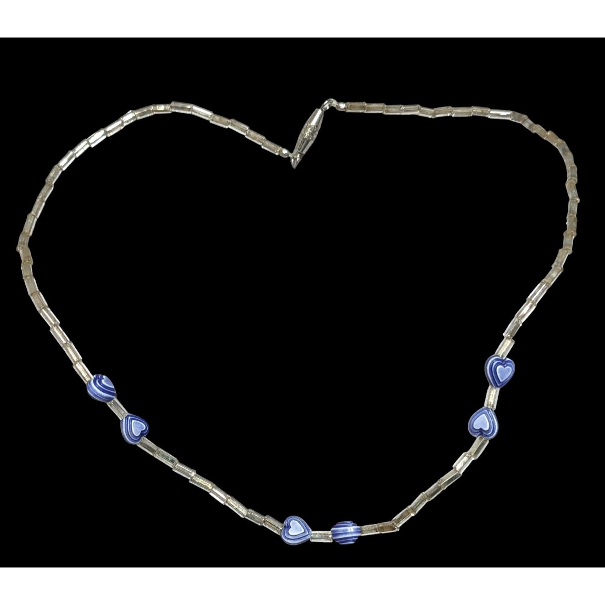 Handmade Handmade Heart & Swirl Beaded Necklace With Silver-Toned Tub Size ONE SIZE - 1 Thumbnail