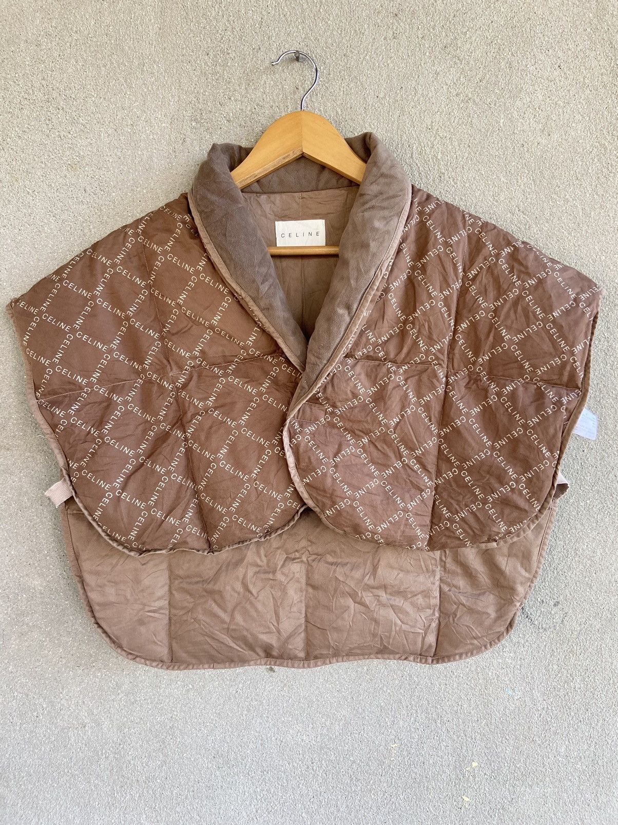 90S Celine Brown Herringbone Down Vest | eBay