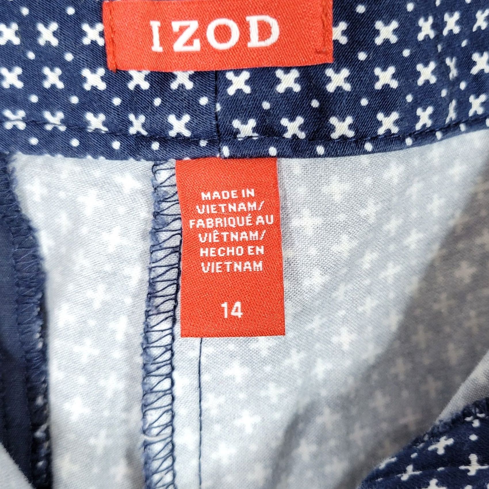 Izod Izod Chino Shorts Womens Size 14 Blue White Mid Rise Flat Front Pockets Casual Size 36" / US 14 / IT 50 - 4 Thumbnail